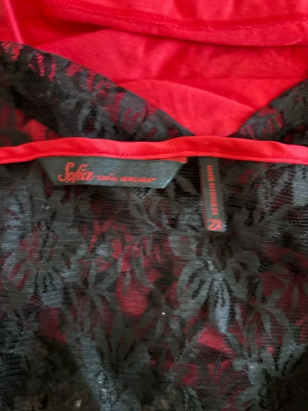 Lingerie Sleep Set - whimsygoth - Red Black Lace Cami Shorts Set 2X